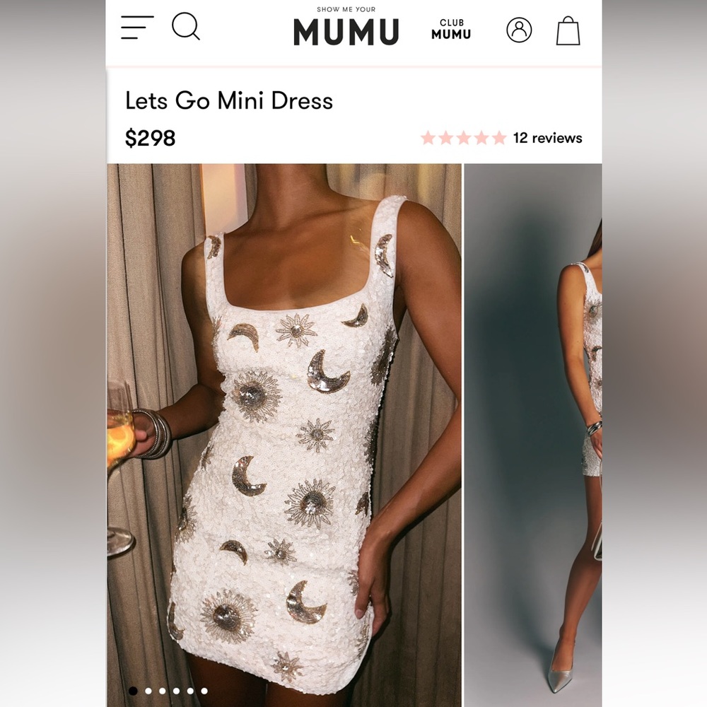 Show me Your Mumu Lets Go Mini Dress - Celestial Sequins - SIZE L